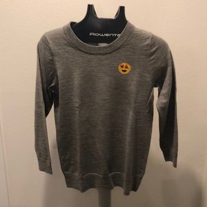JCrew gray Tippi sweater with emoji. Medium